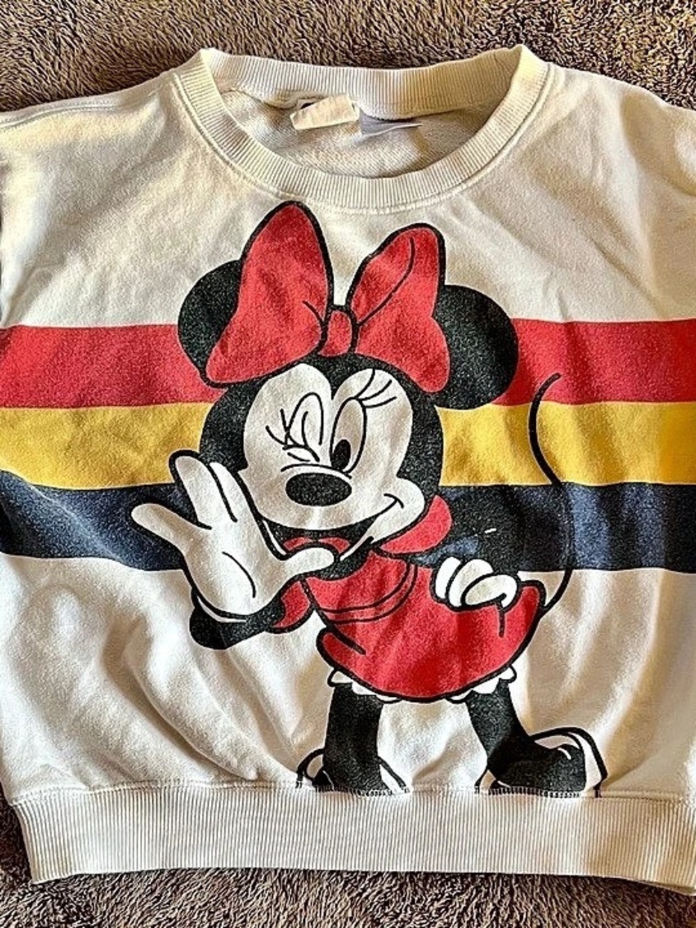 Disney Minnie Mouse Color Block Sweatshirt Girls Size 6